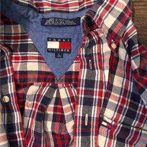Tommy Hilfiger Men's Plaid Shirt in Red, Blue, and White